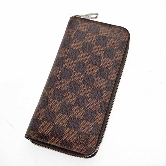 Louis Vuitton Vertical Long Ebene Wallet Zip Brown Damier Zippy - Picture 1 of 14